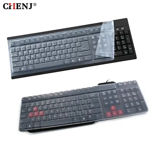 Cubierta Universal de silicona impermeable para teclado de ordenador, Protector de piel transparente, carcasa a prueba de polvo, 1 unidad